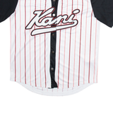 KARL KANI Mens Jersey White Button Neck M