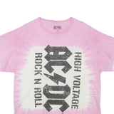 ACDC Womens Band T-Shirt Pink Crew Neck L