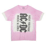 ACDC Womens Band T-Shirt Pink Crew Neck L