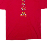 MICKEY & CO Mickey Mouse Mens T-Shirt Red Crew Neck L