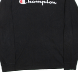 CHAMPION Mens T-Shirt Black Long Sleeve L