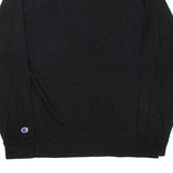 CHAMPION Mens T-Shirt Black Long Sleeve L