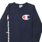 CHAMPION Mens T-Shirt Blue Long Sleeve S