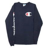 CHAMPION Mens T-Shirt Blue Long Sleeve S