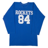 RUSSELL ATHLETIC Rockets Mens T-Shirt Blue 3/4 Sleeve V-Neck M