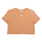 ADIDAS Cropped Womens T-Shirt Orange UK 14