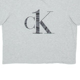 CALVIN KLEIN Cropped Womens T-Shirt Grey L