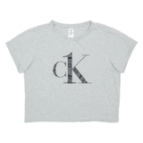 CALVIN KLEIN Cropped Womens T-Shirt Grey L