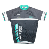 TEXNER Full Zip Cycling Mens Jersey Black M