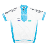 TEXNER Full Zip Cycling Mens Jersey White 1/4 Zip M