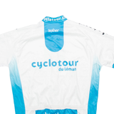 TEXNER Full Zip Cycling Mens Jersey White 1/4 Zip M