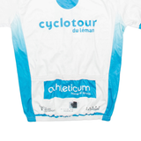 TEXNER Full Zip Cycling Mens Jersey White 1/4 Zip M