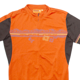 RUSH Cycling Mens Jersey Orange 1/4 Zip S