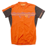 RUSH Cycling Mens Jersey Orange 1/4 Zip S