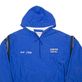 CHAMPION Center Basketball 1/4 Zip Mens Anorak Jacket Blue Nylon Hooded L