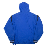 CHAMPION Center Basketball 1/4 Zip Mens Anorak Jacket Blue Nylon Hooded L