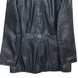 DRESS Womens Trench Coat Black Leather 90s M