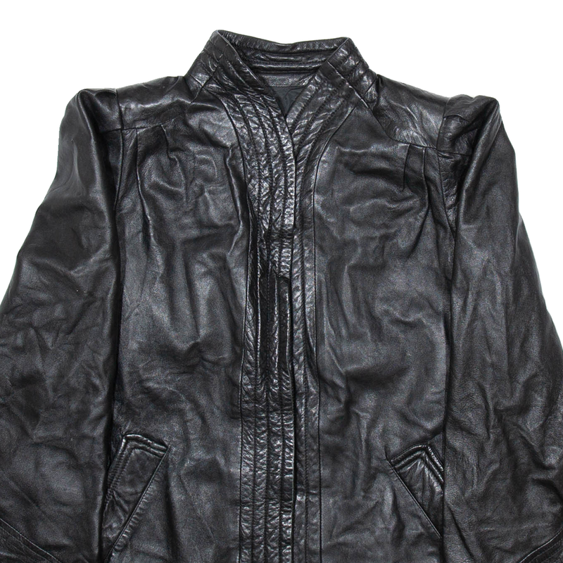 Mens Jacket Black Leather Faux Leather L
