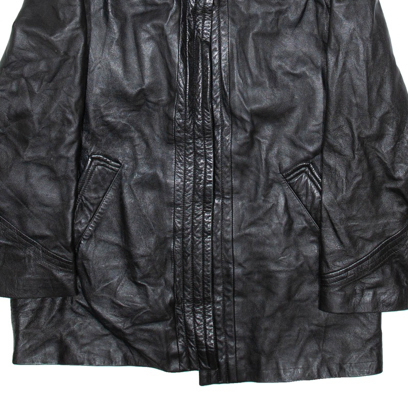 Mens Jacket Black Leather Faux Leather L