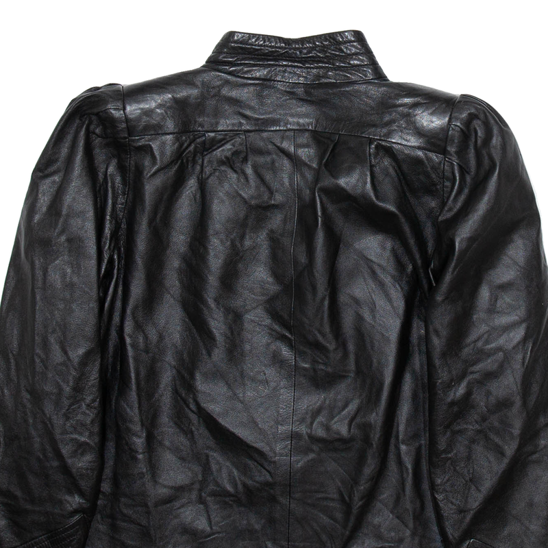 Mens Jacket Black Leather Faux Leather L