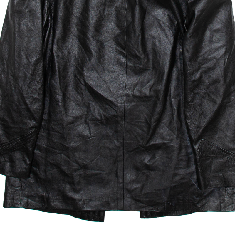 Mens Jacket Black Leather Faux Leather L