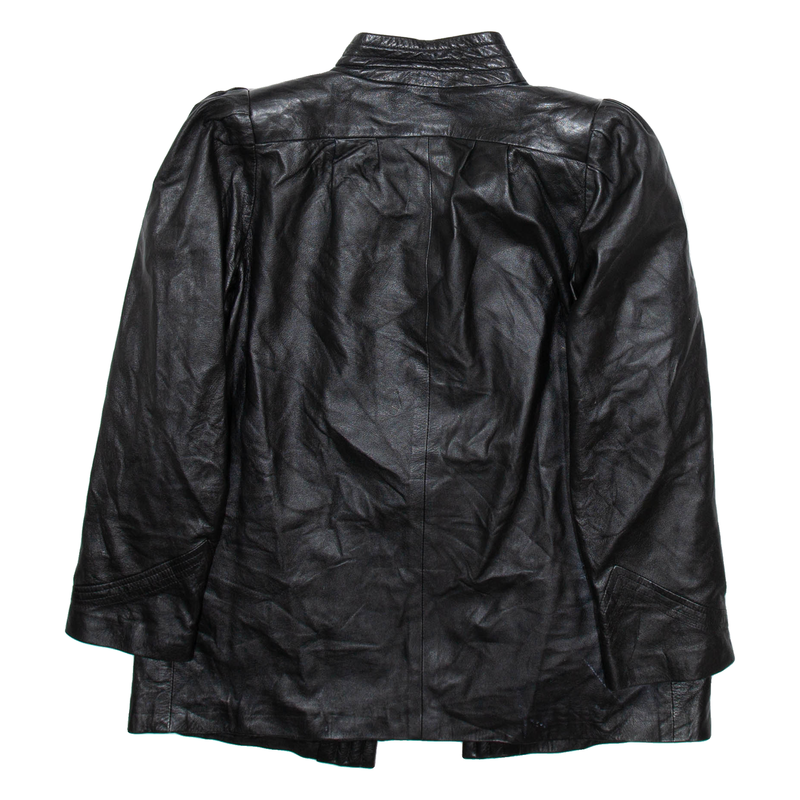 Mens Jacket Black Leather Faux Leather L