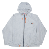 CHAMPION Mens Track Jacket Silver Nylon Hooded XL