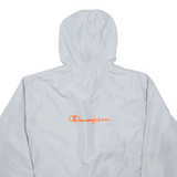 CHAMPION Mens Track Jacket Silver Nylon Hooded XL