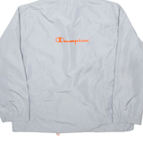 CHAMPION Mens Track Jacket Silver Nylon Hooded XL