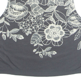 ADIDAS Cropped Floral Womens Vest Black Sleeveless UK 8