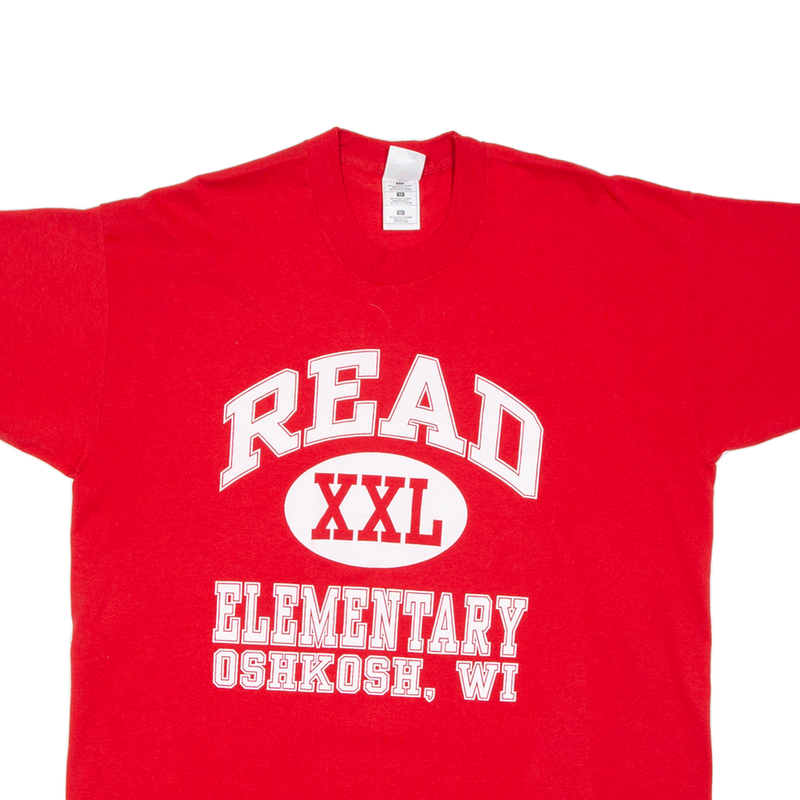 FRUIT OF THE LOOM Oshkosh Wi Mens T-Shirt Red USA XL