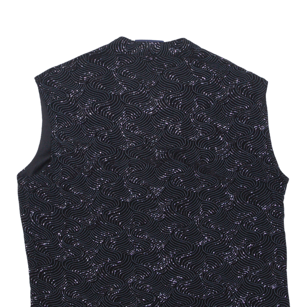 YOUR 6TH SENSE Y2K Sparkle Stretch Top Black Sleeveless Womens L