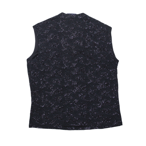 YOUR 6TH SENSE Y2K Sparkle Stretch Top Black Sleeveless Womens L