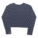 CHAMPION Cropped Womens T-Shirt Blue Crew Neck S