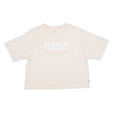 LEVI'S Cropped Womens T-Shirt Beige Crew Neck M