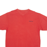 REEBOK Mens T-Shirt Red V-Neck L