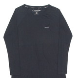 CALVIN KLEIN Sleepwear Long Womens T-Shirt Black Long Sleeve S