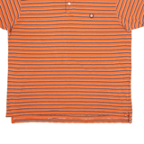 RALPH LAUREN CHAPS Mens Polo Shirt Orange Striped XL