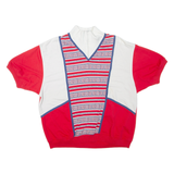 Mens T-Shirt Red 1/4 Zip L