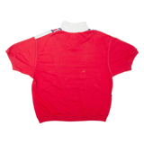 Mens T-Shirt Red 1/4 Zip L