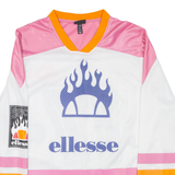 ELLESSE Womens Jersey Pink 3/4 Sleeve V-Neck UK 12