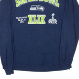DELTA Seattle Seahawks Super Bowl Mens T-Shirt Blue Long Sleeve USA L