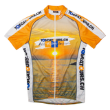 CUORE Cycling Full Zip Mens Jersey Orange High Neck XL