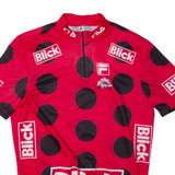 FILA Cycling Shirt Mens Jersey Red 1/4 Zip M