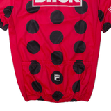 FILA Cycling Shirt Mens Jersey Red 1/4 Zip M