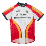 Cycling Shirt Full Zip Mens Jersey Red High Neck L