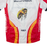 Cycling Shirt Full Zip Mens Jersey Red High Neck L