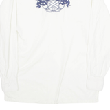 Oversized Mens Polo Shirt White Long Sleeve S