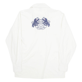 Oversized Mens Polo Shirt White Long Sleeve S