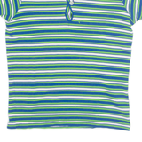 Stretch Womens Polo Shirt Blue Striped UK 16